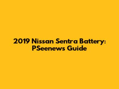 2019 Nissan Sentra Battery: PSeenews Guide