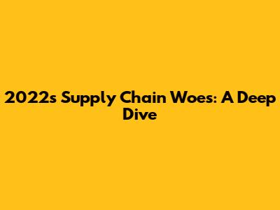 2022's Supply Chain Woes: A Deep Dive