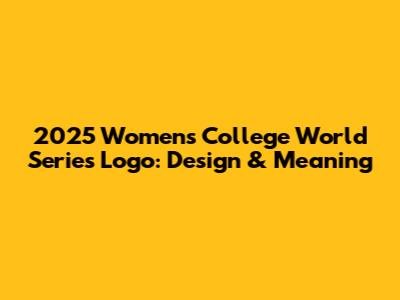 2025 Women's College World Series Logo: Design & Meaning