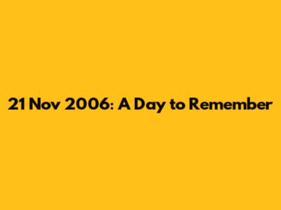 21 Nov 2006: A Day to Remember