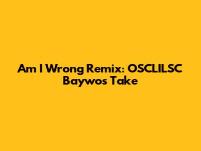 Am I Wrong Remix: OSCLILSC Baywo's Take