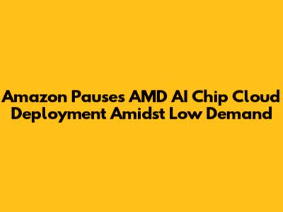 Amazon Pauses AMD AI Chip Cloud Deployment Amidst Low Demand