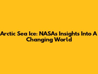 Arctic Sea Ice: NASA's Insights Into A Changing World