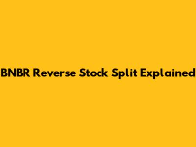 BNBR Reverse Stock Split Explained