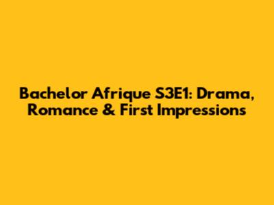 Bachelor Afrique S3E1: Drama, Romance & First Impressions