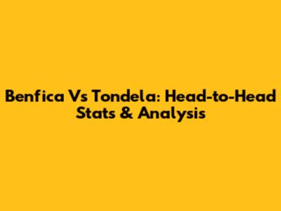 Benfica Vs Tondela: Head-to-Head Stats & Analysis