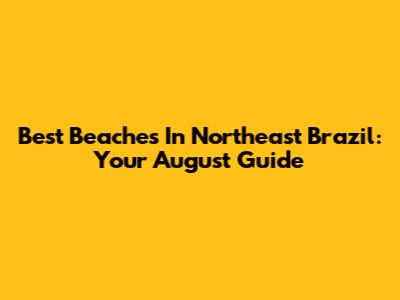 Best Beaches In Northeast Brazil: Your August Guide