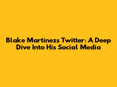 Blake Martinez's Twitter: A Deep Dive Into His Social Media