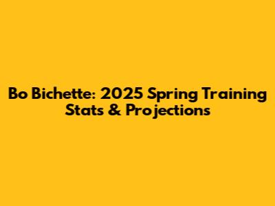 Bo Bichette: 2025 Spring Training Stats & Projections
