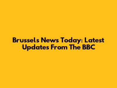 Brussels News Today: Latest Updates From The BBC