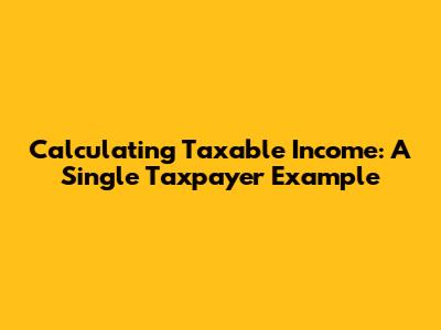 Calculating Taxable Income: A Single Taxpayer Example