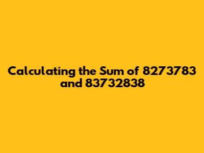 Calculating the Sum of 8273783 and 83732838