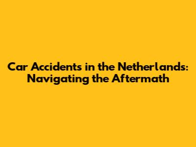 Car Accidents in the Netherlands: Navigating the Aftermath