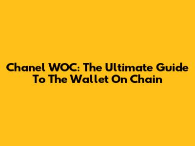 Chanel WOC: The Ultimate Guide To The Wallet On Chain