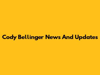 Cody Bellinger News And Updates