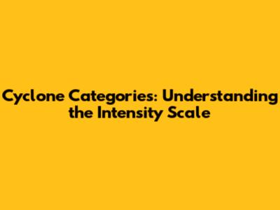 Cyclone Categories: Understanding the Intensity Scale