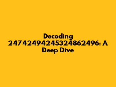 Decoding 24742494245324862496: A Deep Dive