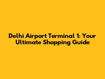 Delhi Airport Terminal 1: Your Ultimate Shopping Guide