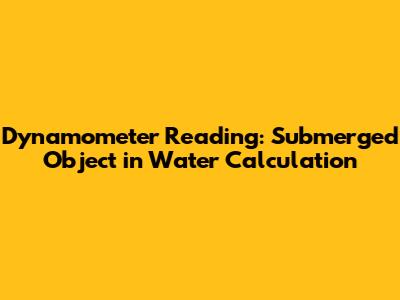 Dynamometer Reading: Submerged Object in Water Calculation