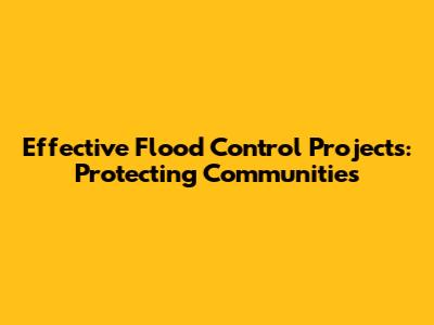 Effective Flood Control Projects: Protecting Communities
