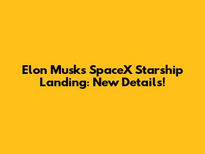Elon Musk's SpaceX Starship Landing: New Details!