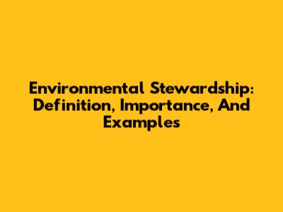 Environmental Stewardship: Definition, Importance, And Examples