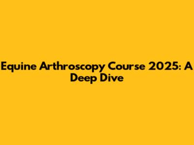 Equine Arthroscopy Course 2025: A Deep Dive