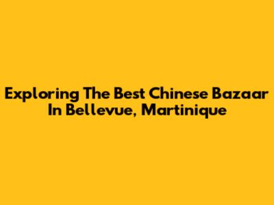 Exploring The Best Chinese Bazaar In Bellevue, Martinique