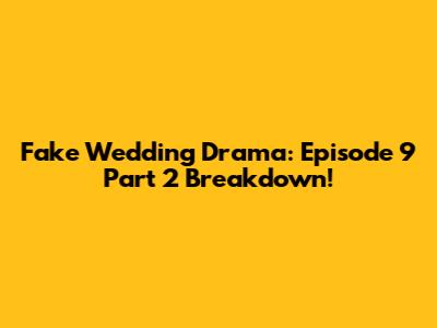 Fake Wedding Drama: Episode 9 Part 2 Breakdown!