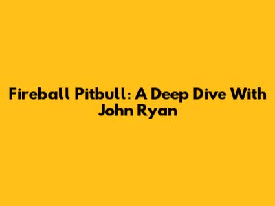 Fireball Pitbull: A Deep Dive With John Ryan