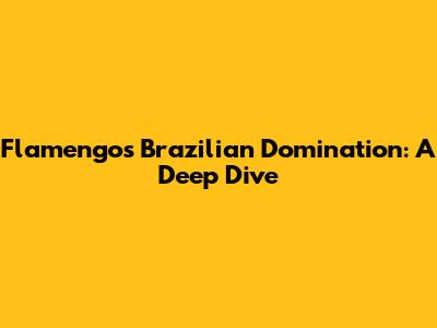 Flamengo's Brazilian Domination: A Deep Dive