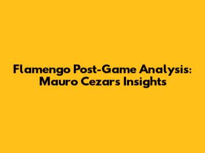 Flamengo Post-Game Analysis: Mauro Cezar's Insights