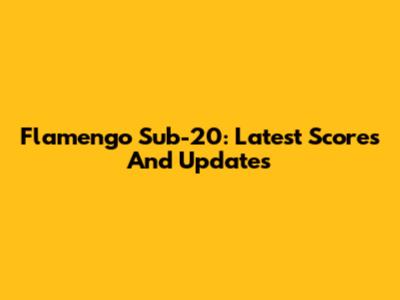 Flamengo Sub-20: Latest Scores And Updates