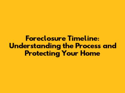 Foreclosure Timeline: Understanding the Process and Protecting Your Home