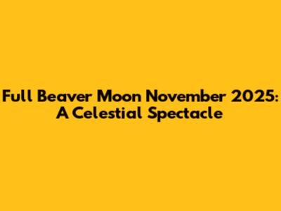 Full Beaver Moon November 2025: A Celestial Spectacle