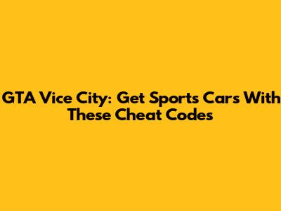 GTA Vice City: Get Sports Cars With These Cheat Codes