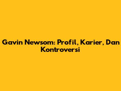 Gavin Newsom: Profil, Karier, Dan Kontroversi