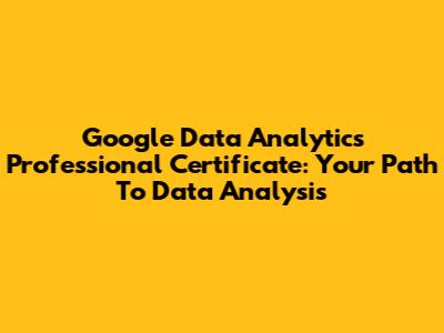 Google Data Analytics Professional Certificate: Your Path To Data Analysis