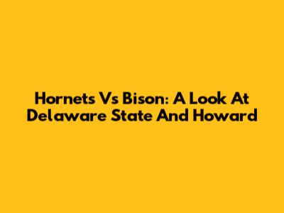 Hornets Vs Bison: A Look At Delaware State And Howard
