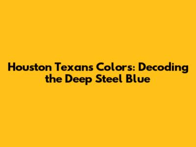 Houston Texans Colors: Decoding the Deep Steel Blue