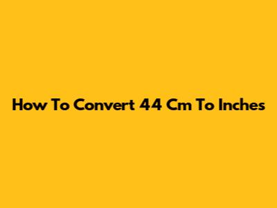 How To Convert 44 Cm To Inches