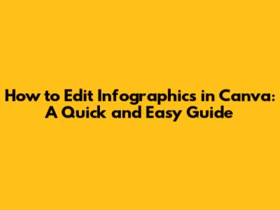 How to Edit Infographics in Canva: A Quick and Easy Guide