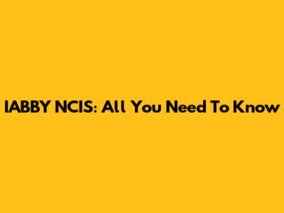 IABBY NCIS: All You Need To Know
