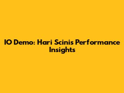 IO Demo: Hari Scini's Performance Insights