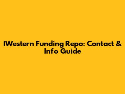 IWestern Funding Repo: Contact & Info Guide