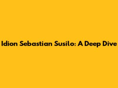 Idion Sebastian Susilo: A Deep Dive