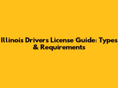 Illinois Driver's License Guide: Types & Requirements
