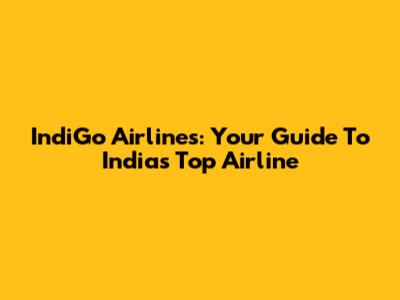 IndiGo Airlines: Your Guide To India's Top Airline