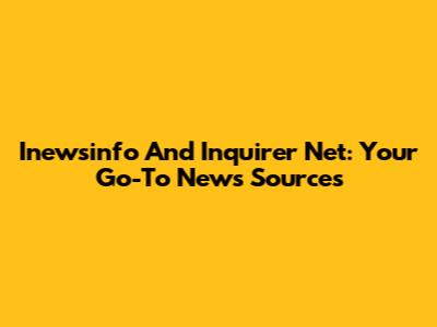 Inewsinfo And Inquirer Net: Your Go-To News Sources