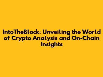 IntoTheBlock: Unveiling the World of Crypto Analysis and On-Chain Insights
